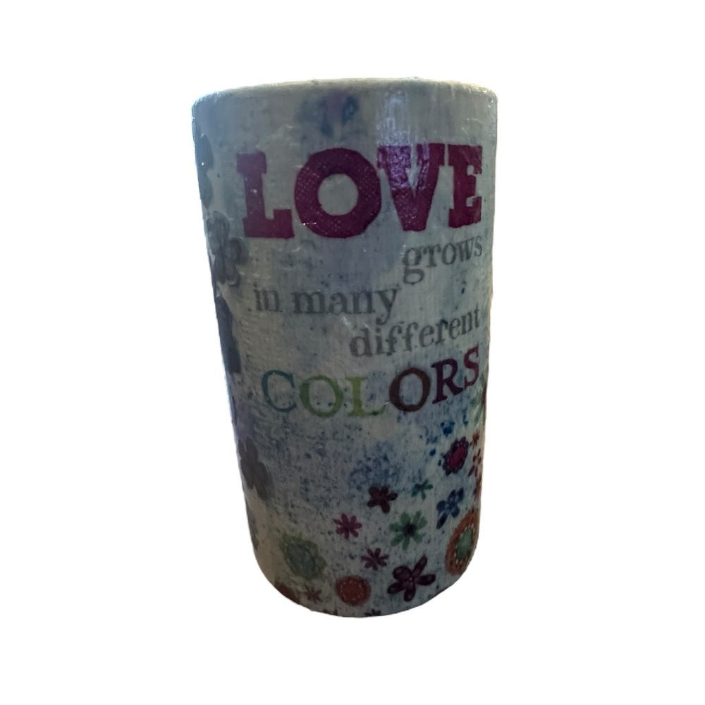 Hand Crafted mini vase with flowers and birds
